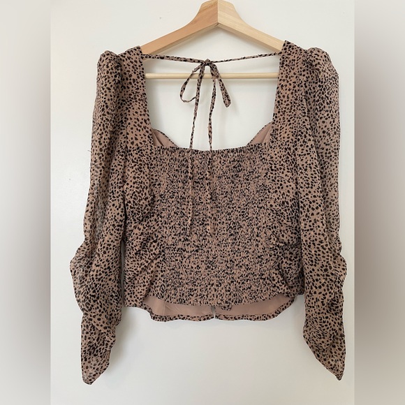 Astr The Label - Colima Ruched Animal Print Top - Picture 4 of 8